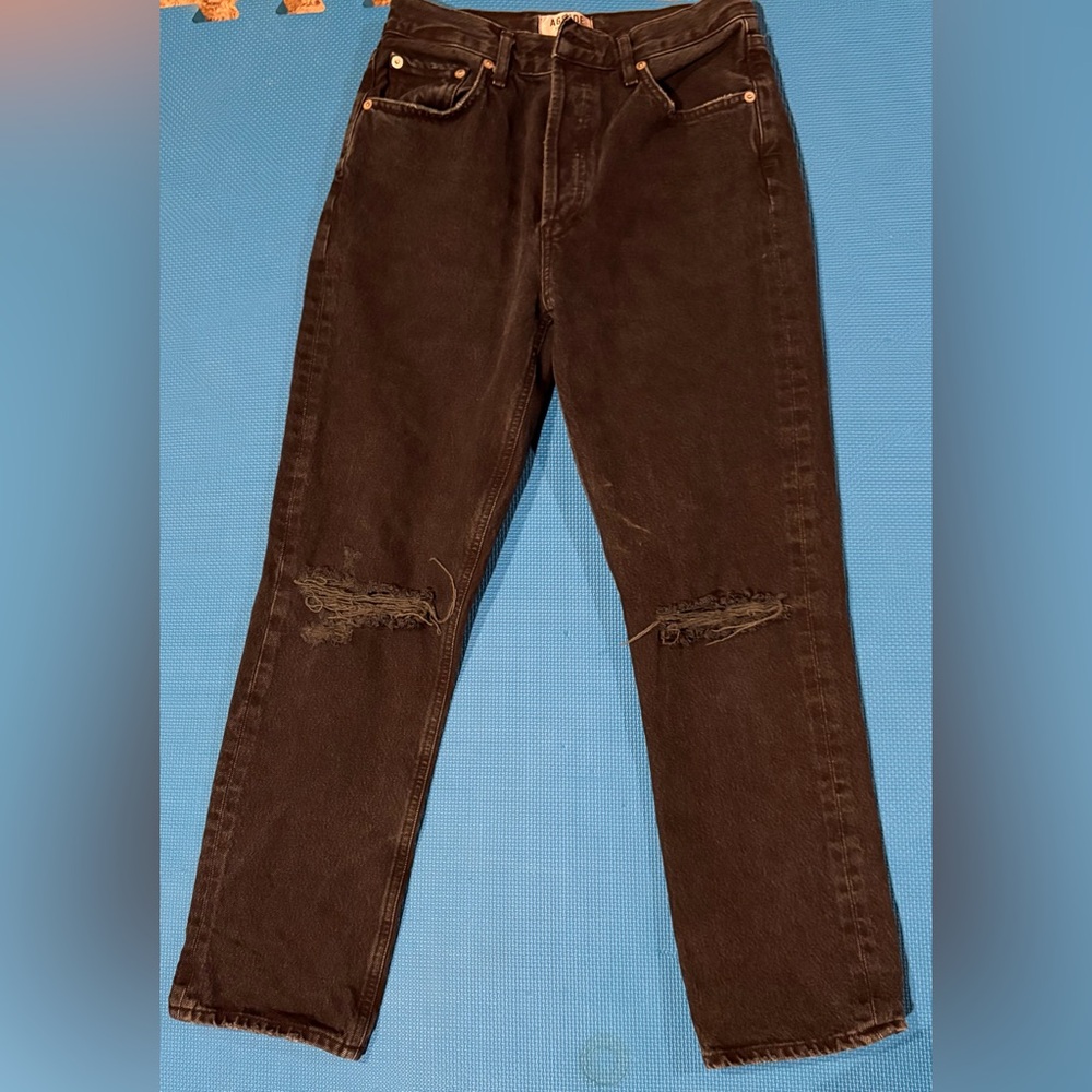 Agolde Distressed Dark Blue Jeans